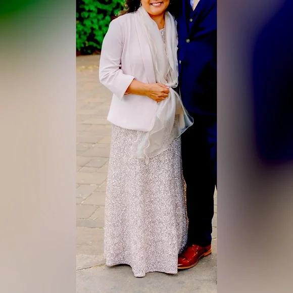 Alex Evenings Womens Long Sleeveless Dress with Custom Etsy Shawl - Picture 4 of 7